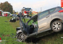 Oö: Doppelte Straßengraben-Landung nach Unfall mit zwei Pkw auf der B 138