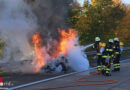 Bayern: Sportwagen auf Autobahn bei München in Flammen