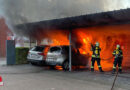D: Autos brennen unter Unterstand in Aurich