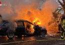 Schweiz: Brennendes Auto auf Parkplatz in Herisau