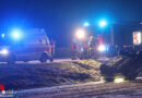 Oö: Auto bei winterlichen Bedingungen in Edt bei Lambach von Straße abgekommen und überschlagen