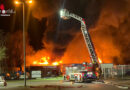 D: Weitläufiger Gebäudekomplex mit Großwerkstatt sowie Außenlager in Gladbeck in Flammen