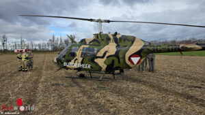 N: Not-Auenlandung eines Bundesheer-Hubschraubers in Chorherrn