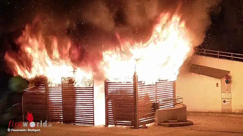 D-Brennende-M-lltonnen-an-Tiefgarageneinfahrt-in-Stuttgart