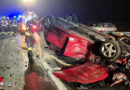 Nö: Zwei Verletzte und Trümmerfeld nach Unfall auf der A1 bei St. Valentin
