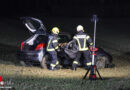Oö: Auto bei Verkehrsunfall in Bad Schallerbach in Feld gelandet