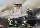 Oö: Neun Feuerwehren und Drill-X-Einsatz bei Dachstuhlbrand bei einem Wohnhaus in Laakirchen