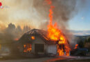Stmk: Vollbrand eines Wirtschaftsgebäudes in der Gemeinde Birkfeld → 13 Feuerwehren im Einsatz