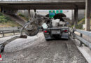 Schweiz: Betonmischer an A 18 – Betonpfeiler geprallt → Trommel komplett aufgerissen
