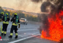 Nö: Auto-Vollbrand auf der A 1 bei Pöchlarn
