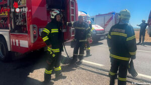 Nö: Fahrzeugbrand während dem Aufbau für das Feuerwehrfest Nö: Fahrzeugbrand während dem Aufbau für das Feuerwehrfest
