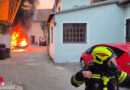 Oö: Pkw-Vollbrand neben Gebäude in Sierning