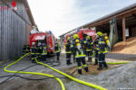 Massiver Feuerwehreinsatz bei Brand eines Schweinestalls in Marbach im Felde
